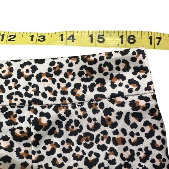 NWT Leopard Print Women's Satin A-Line Midi Skirt, size EU XL US 16-18 - Picture 4 of 6